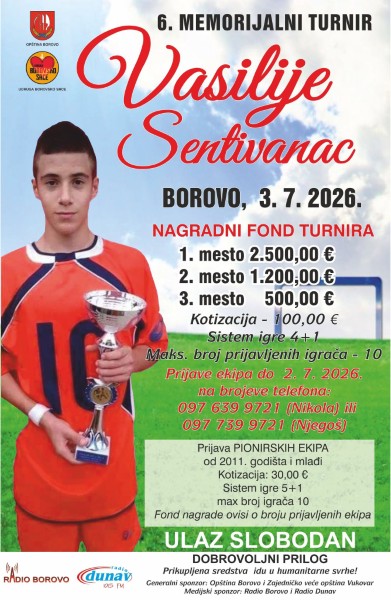 Borovo: Šesti memorijalni turnir "Vasilije Sentivanac" počinje 3. jula 1 Turnir VS Custom