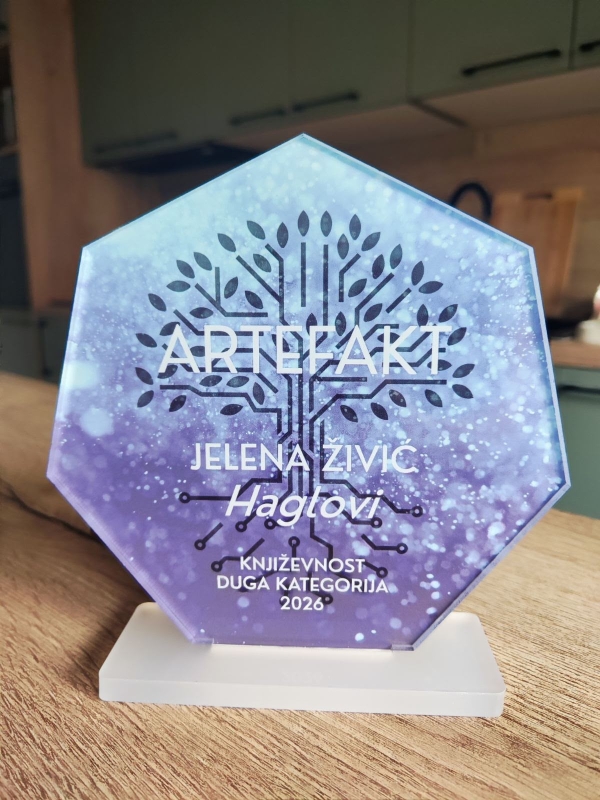 Jelena Živić iz Vukovara osvojila nagradu Artefakt za roman "Haglovi" 2 Nagrada Artefakt