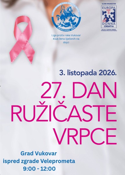 Sutra u Vukovaru obeležavanje 27. Dana ružičaste vrpce 1 Liga protiv raka Custom